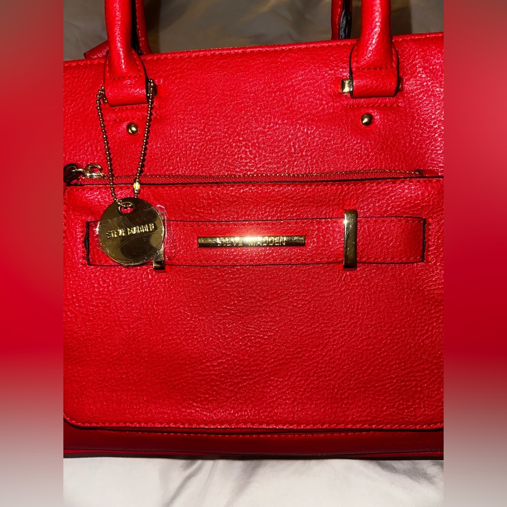 Steve Madden Red Leather Satchel - Picture 9 of 9